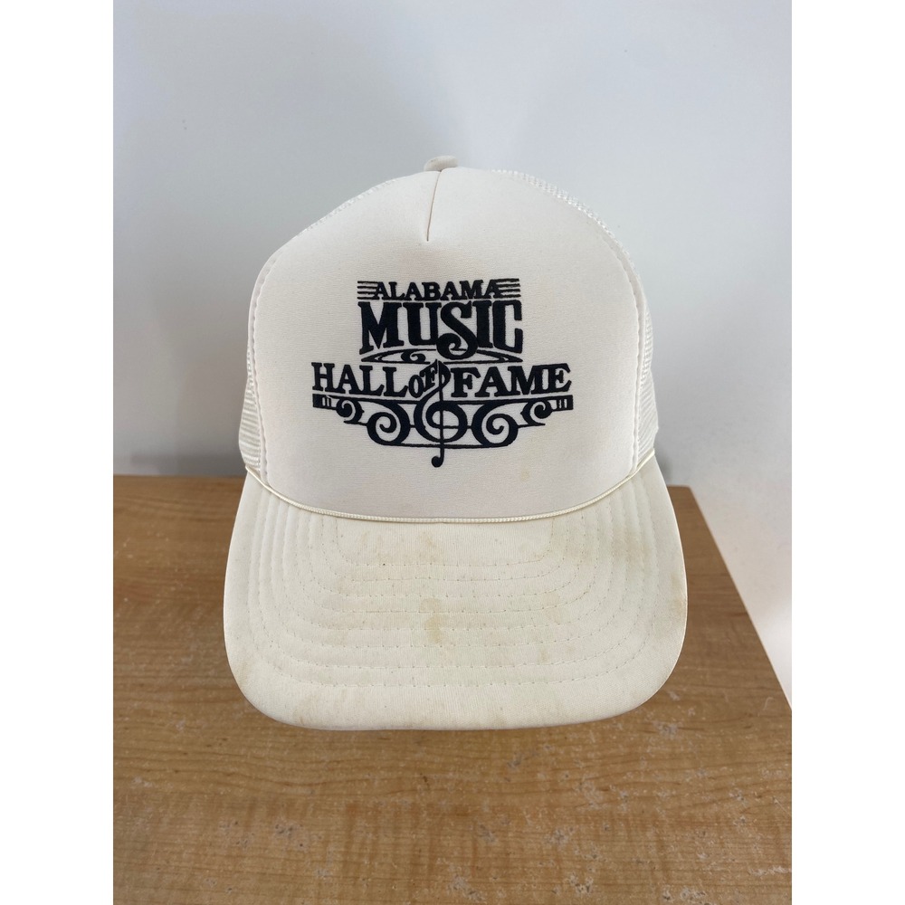 Vintage Alabama Music Hall of Fame White Trucker Hat Snapback Mesh Rope Cap